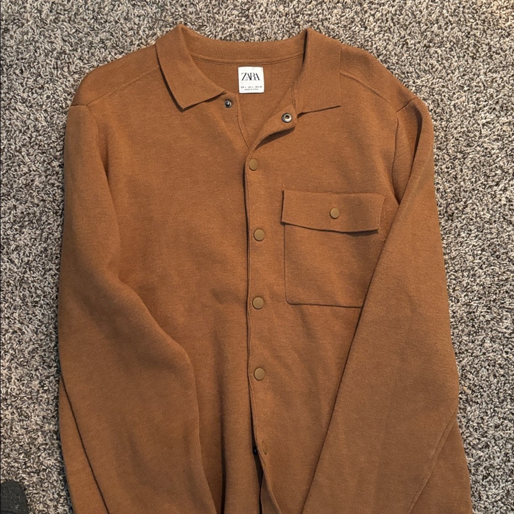 Zara Tan Long-Sleeve Shirt